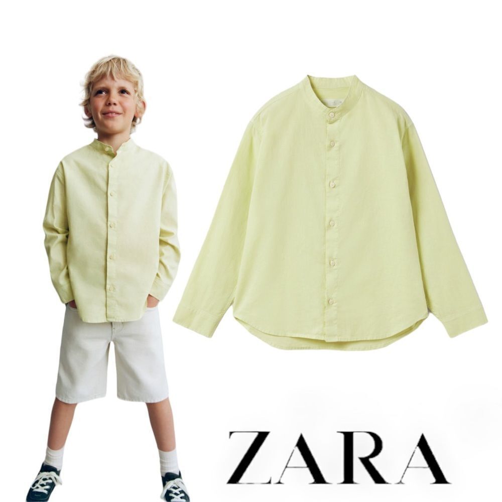 ZARA Kids | Lime Green | LINEN BLEND SHIRT